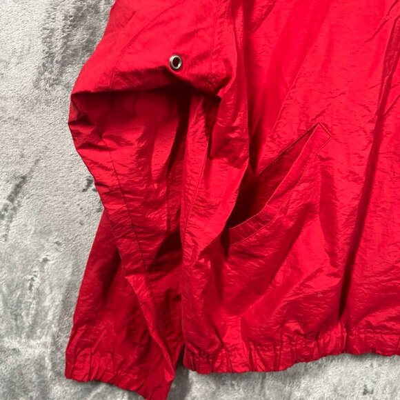 Vintage J Crew Oarsman Jacket Men's XL Red Zip Hooded Boxy Cropped Pockets 90s - Picture 8 of 10